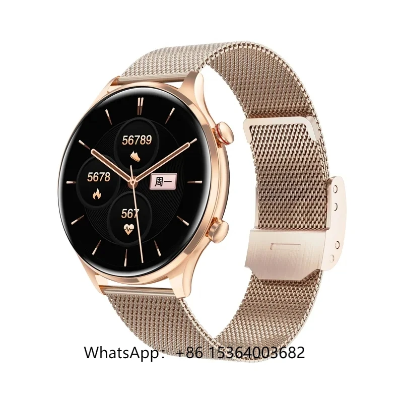 

TJXL-Golden Fashion AK50 Smart Watch 1.32inch Display Screen BT Dial Call Blood Oxygen Monitor Fitness Smart Watches
