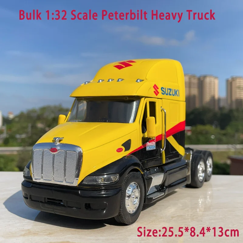 

Коллекционная модель тяжелого грузовика Peterbilt в масштабе 1:32 из сплава, сувенир, подарок для взрослых, украшение для демонстрации