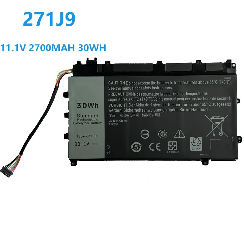 New 271J9  Laptop Battery For DELL Latitude 7000 7350 Serie 11.1V 2700MAH 30WH High Quality 1 Year Warranty