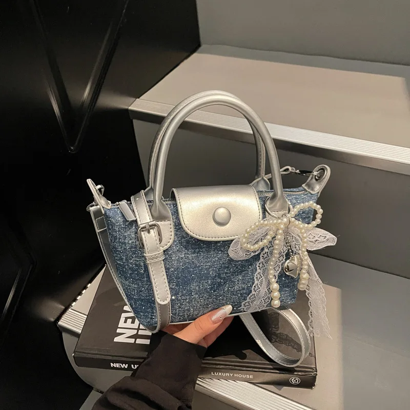 

Минималистичная сумка через плечо 2025 года — летняя женская сумочка, сумка через плечо с текстурой премиум-класса, маленькая нишевая сумочка