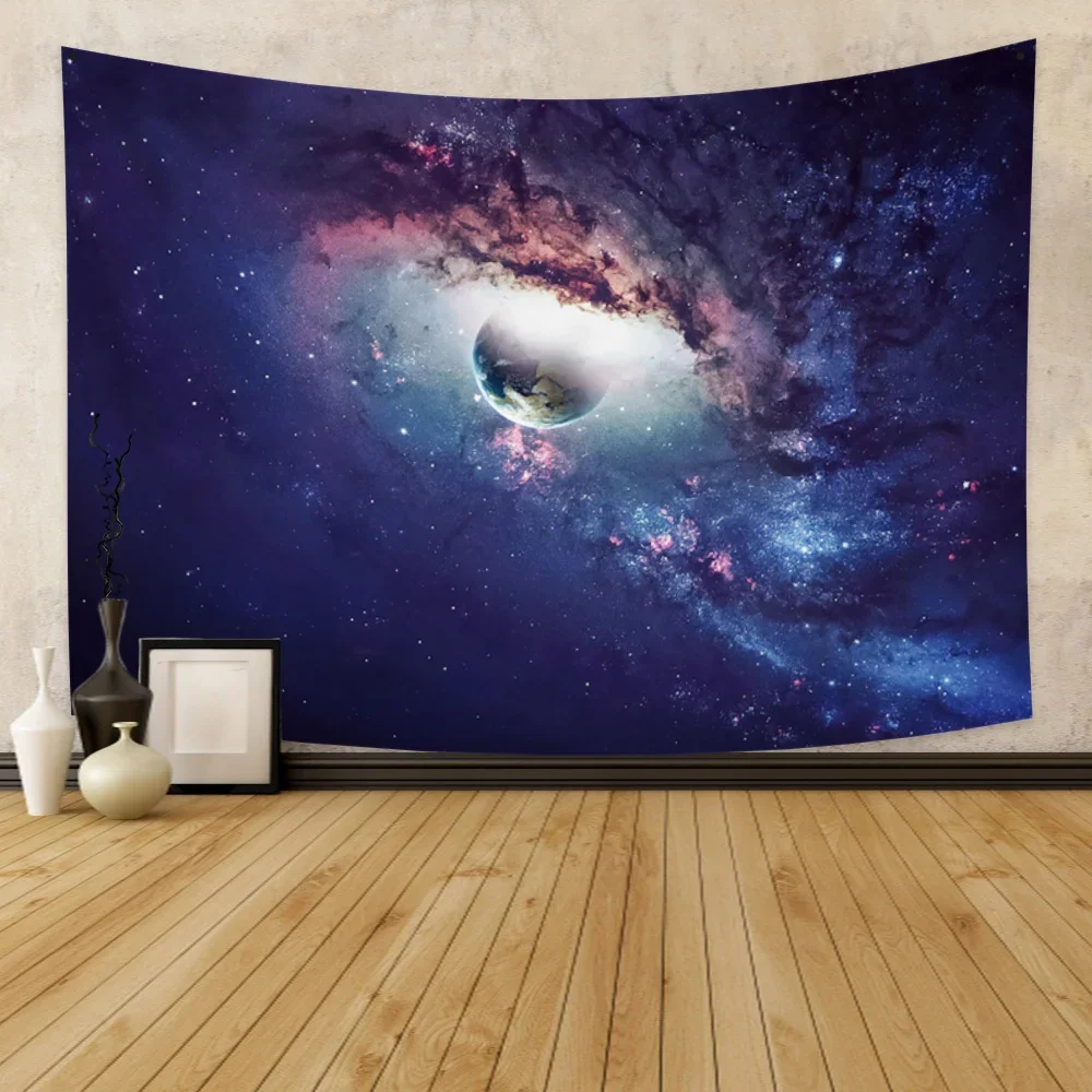 Milky Way Night Sky Tapestry Night Starry Sky Landscape Tapestries Bohemian Psychedelic Home Living Room Bedroom Wall Hanging