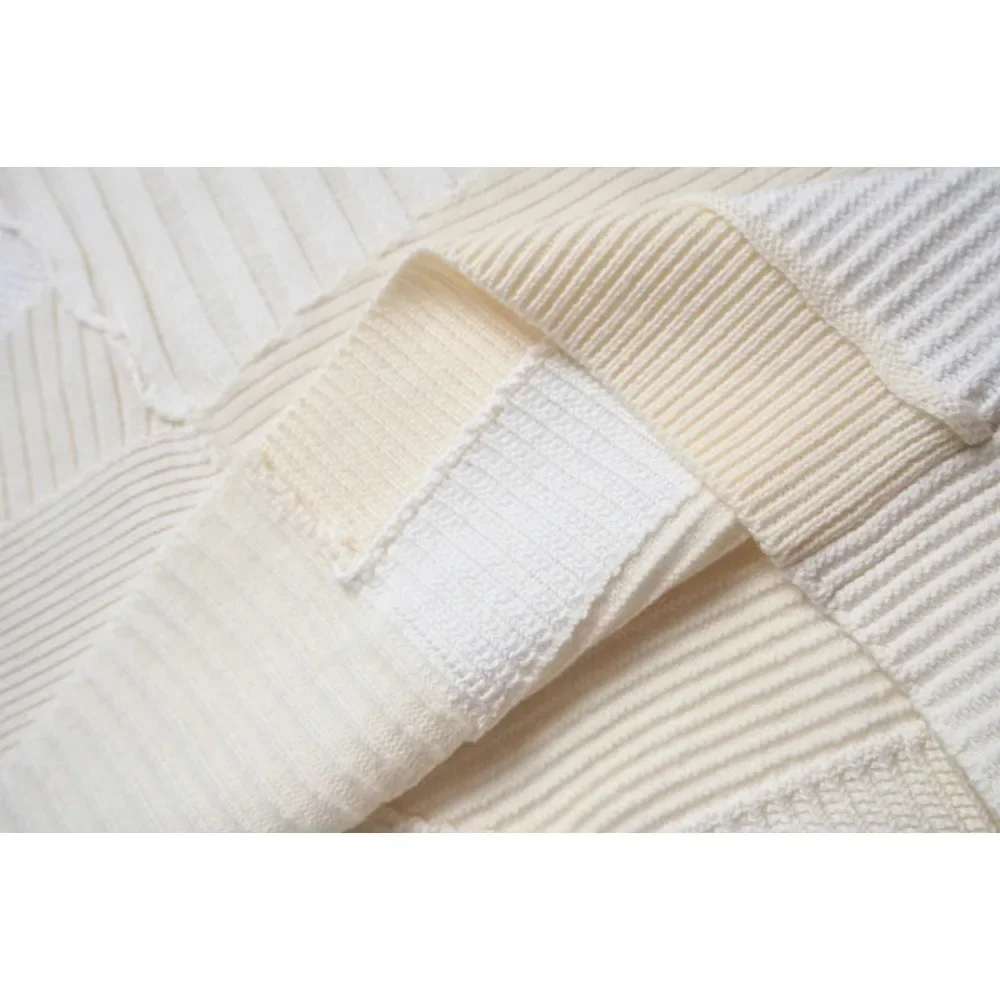 NIGO MR Cashmere Wool Double Patchwork Vintage Old High Street Fashion Men's Pullover Knit Sweater #NGTOP11295