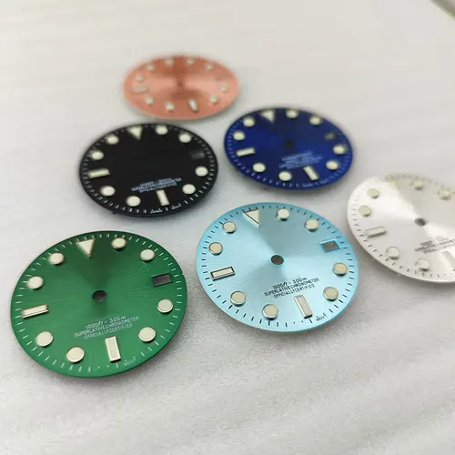 Imagen 2 del producto NH35 28,5mm verde luminoso S dial SUB mariner reloj dial adecuado para NH35 NH36 movimiento accesorios de reloj herramientas de reparación de relojes