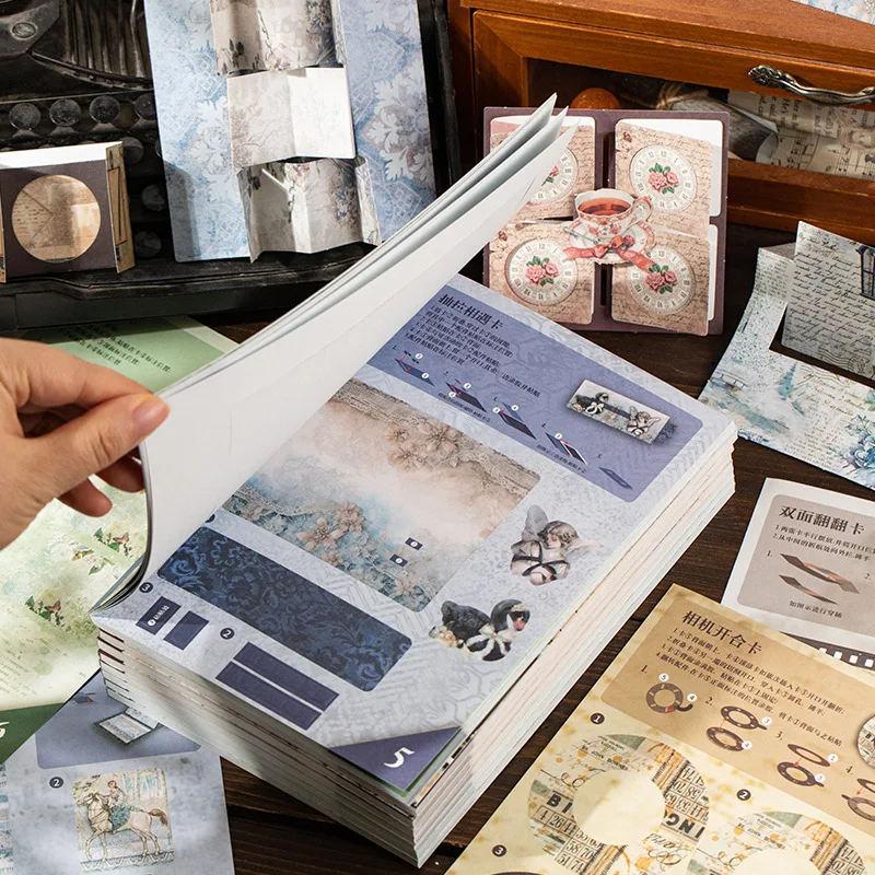 20 vellen Retro Handgemaakte Mechanisme Collectie Boek Gratis Snijden DIY Materiaal Collage Junk Journal Achtergrond Decoratie Papier