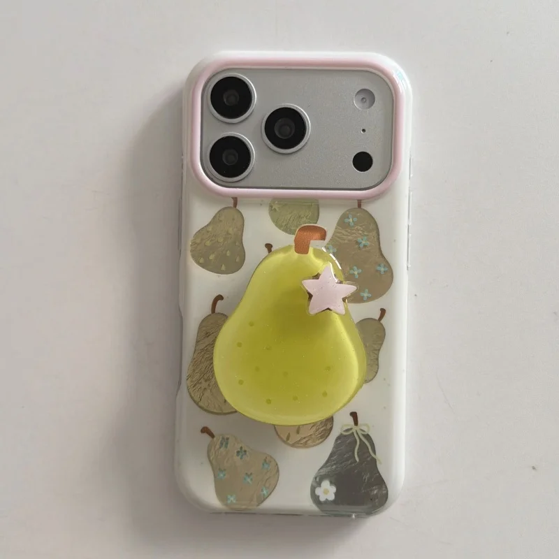 Laser Pear Stylish IMD Anti-Fall Mobile Phone Case with Pear Holder for iPhone 17, 16, 15, 14, 13, Pro, Promax - AliExpress 202192403 Laser Pear Stylish IMD Anti-Fall Mobile Phone Case with Pear Holder for iPhone 17, 16, 15, 14, 13, Pro, Promax - AliExpress 202192403