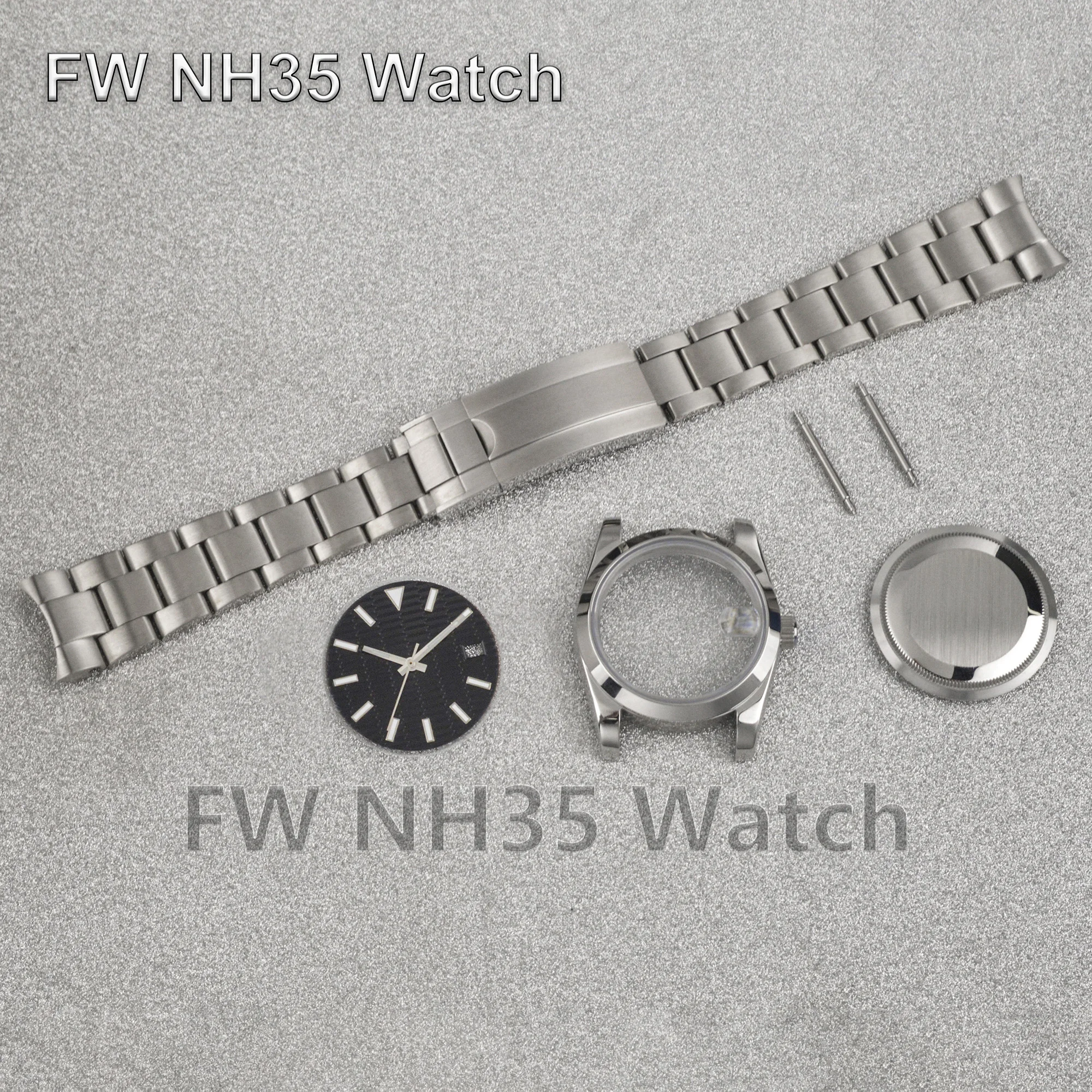 Sapphire Crystal NH35 Case Oyster Strap for Datejust Watches Mod Parts 10ATM Waterproof 36mm/39mm Case fit NH34/35/36 Movement