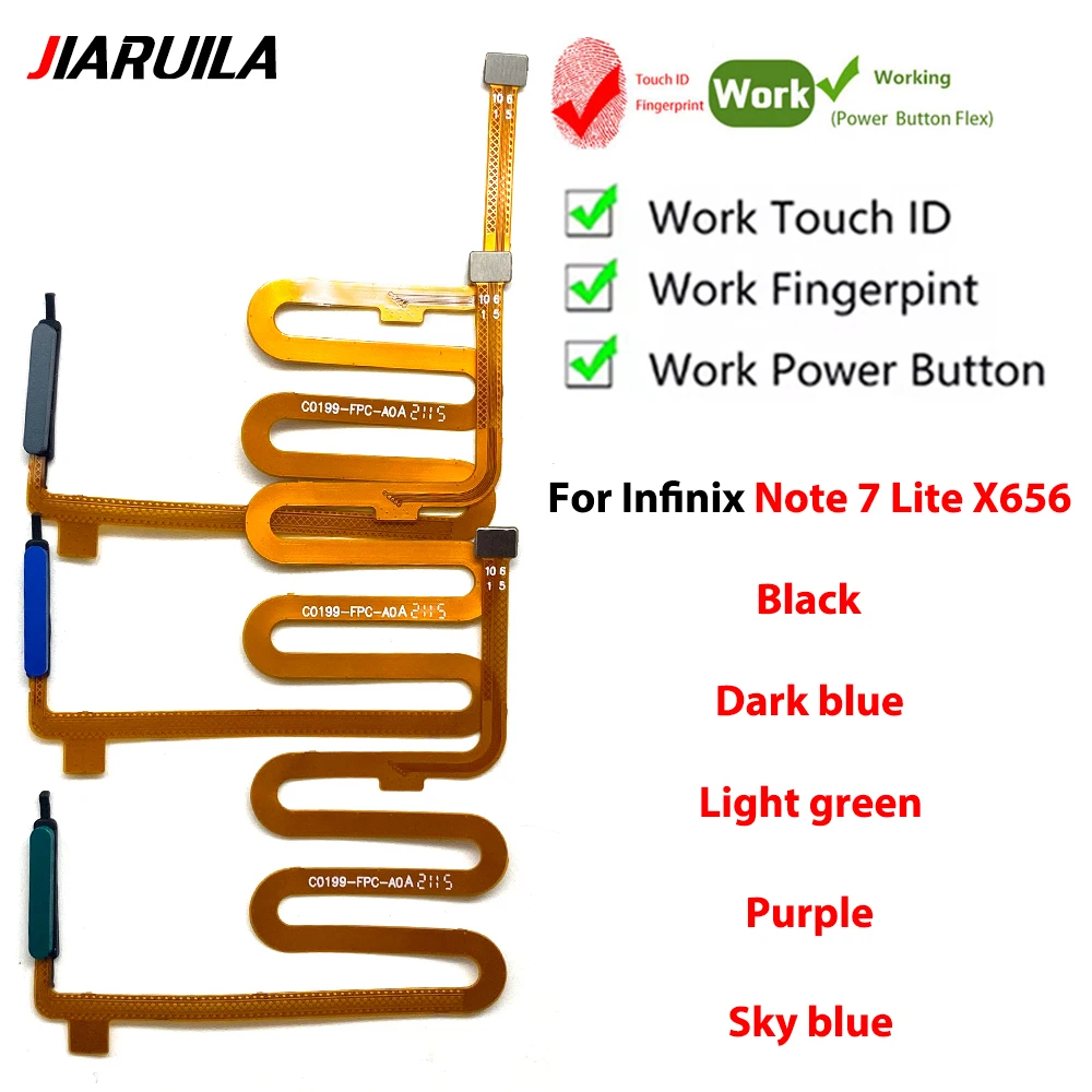 Fingerprint Sensor Scanner Touch ID Connecter Flex Cable For Infinix Hot 30 Play NFC X6835 X6835B / Hot 30i / Note 7 Lite X656