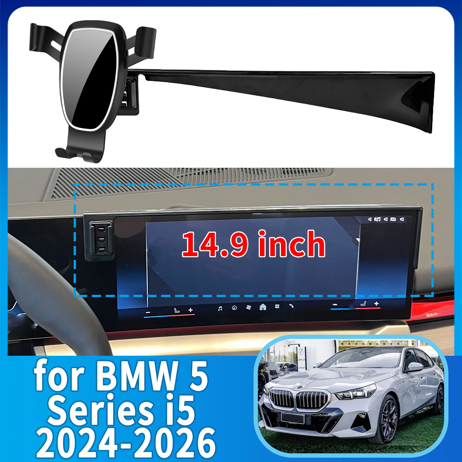 

fit for BMW 5 Series i5 2024 2025 2026 G60 Anti-Shake Screen Base Phone Holder Mount Stand ​​ Dedicated Car​​ accessoires