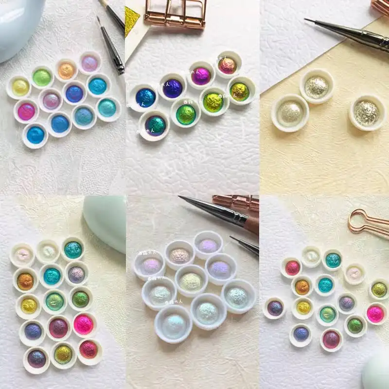 Beautiful Pearl Pigment[Collection Of Color Testing Ideas]Chameleon Watercolor Chinese Painting ES Calligraphy Nail Art Wrapping