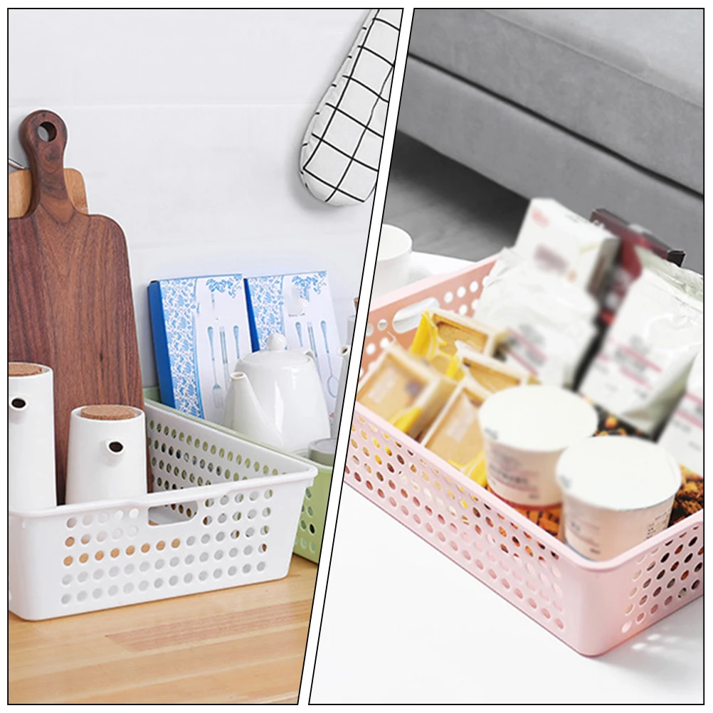 4Pcs File Organizer Plastic Storage Basket Large Multimedia Sundries Desktop Holder Creative School Office Desktop File