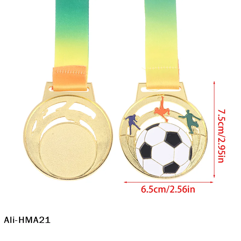 【H】Winner Medal Kickball Medals Award With Neck Ribbon For Winner Reward Sports Metals Football Basketball Volleyball Prizes