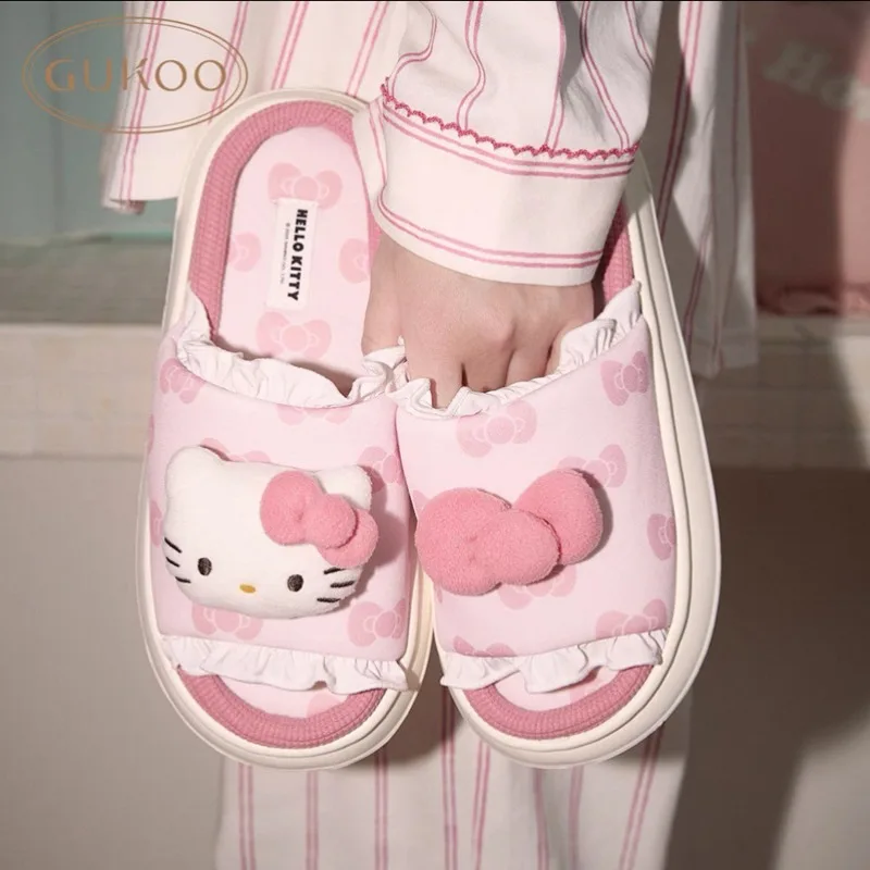 

Hello Kitty Fruit Shell Slippers New Fashionable Comfortable Home Thick Bottom Cool Slippers Women Accessories Gift Wholesale