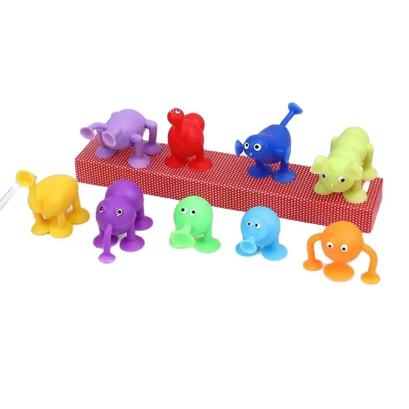 43pcs non-woven pack Mini Sucker Suction Cup Dolls Strange Animal Cupule Sucker suction cup building blocks Action Toy