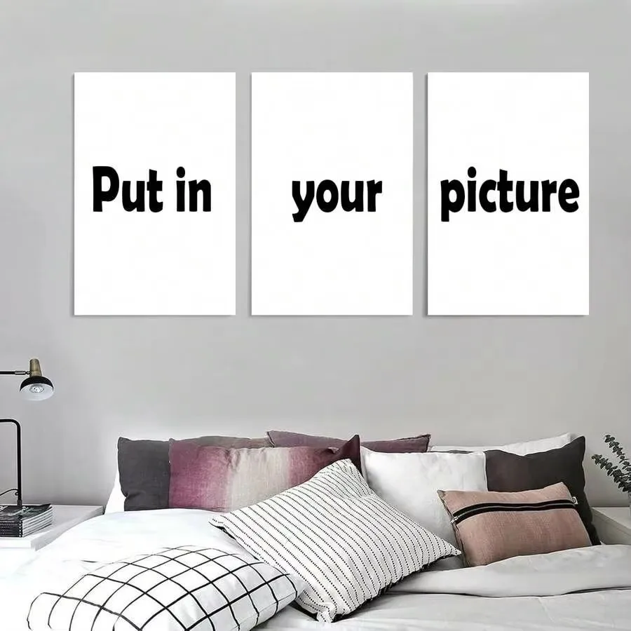 3pcs/set Custom Personalized Photo Canvas Printing Suitable for Family Life Pets Scenery Couple Weddings Home Decor Poster Gifts