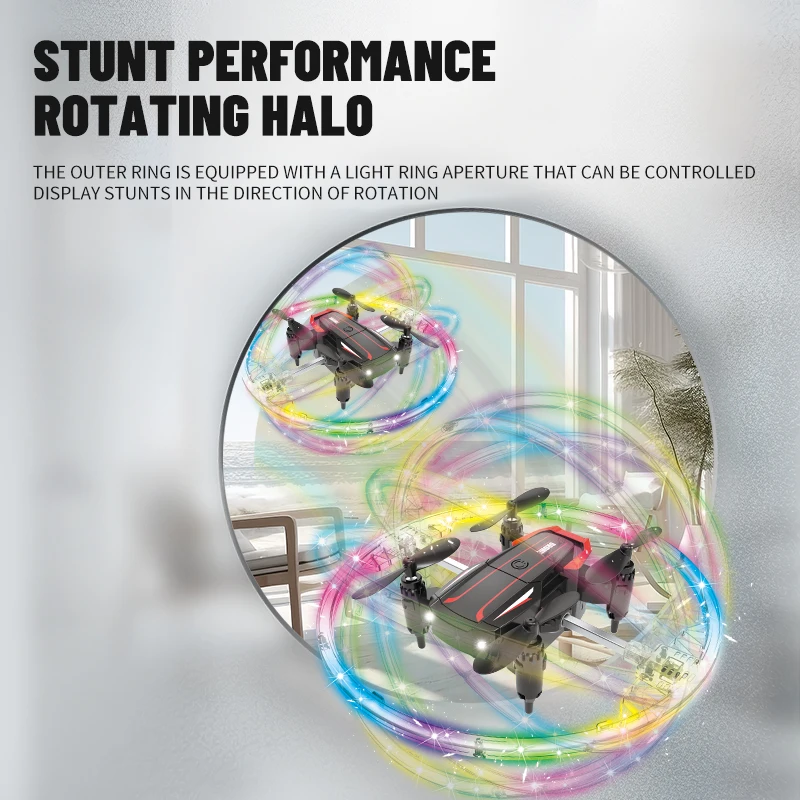 Cool Led Drone 360Degree Roll Colorful Luminous Ball Stunt Tumbling Quadcopter Toy Children\'s Mini Remote Control Flying Toy