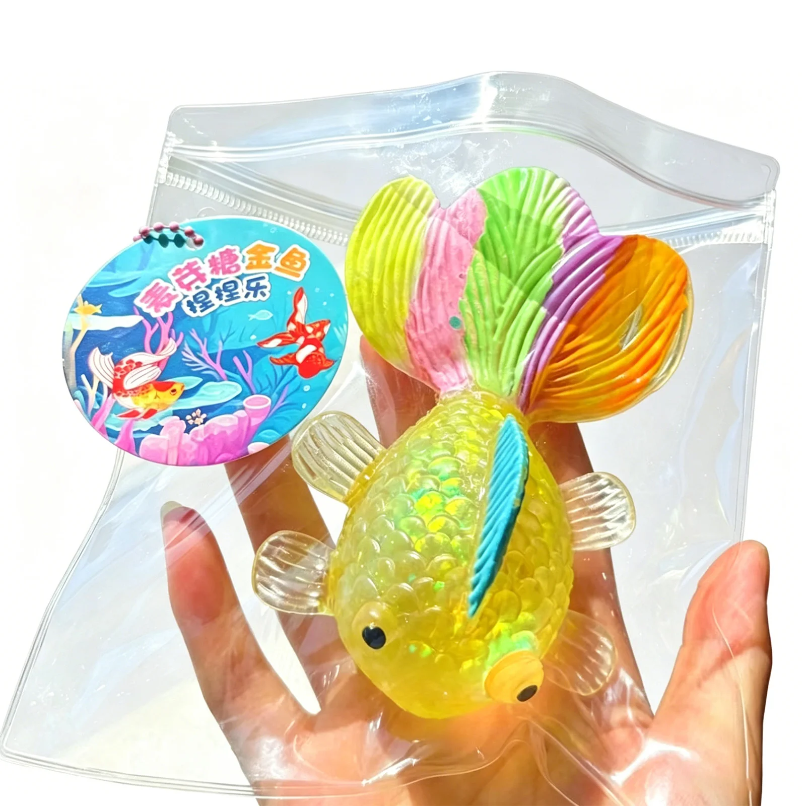 Jouet sensoriel anti-stress Kawaii Poisson Rouge à presser, à rebond lent, en gel créatif, jouet de décompression animal mignon pour décoration de bureau