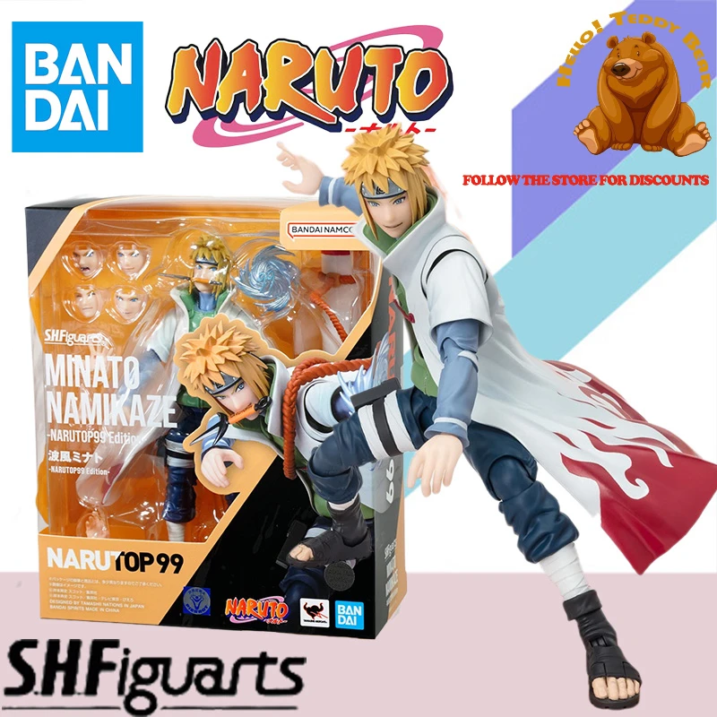 Bandai Original S.H.Figuarts SHF Minato Namikaze -NARUTOP99 Edition- Anime Action Figure Finished Model Kit Toy Gift for Kid