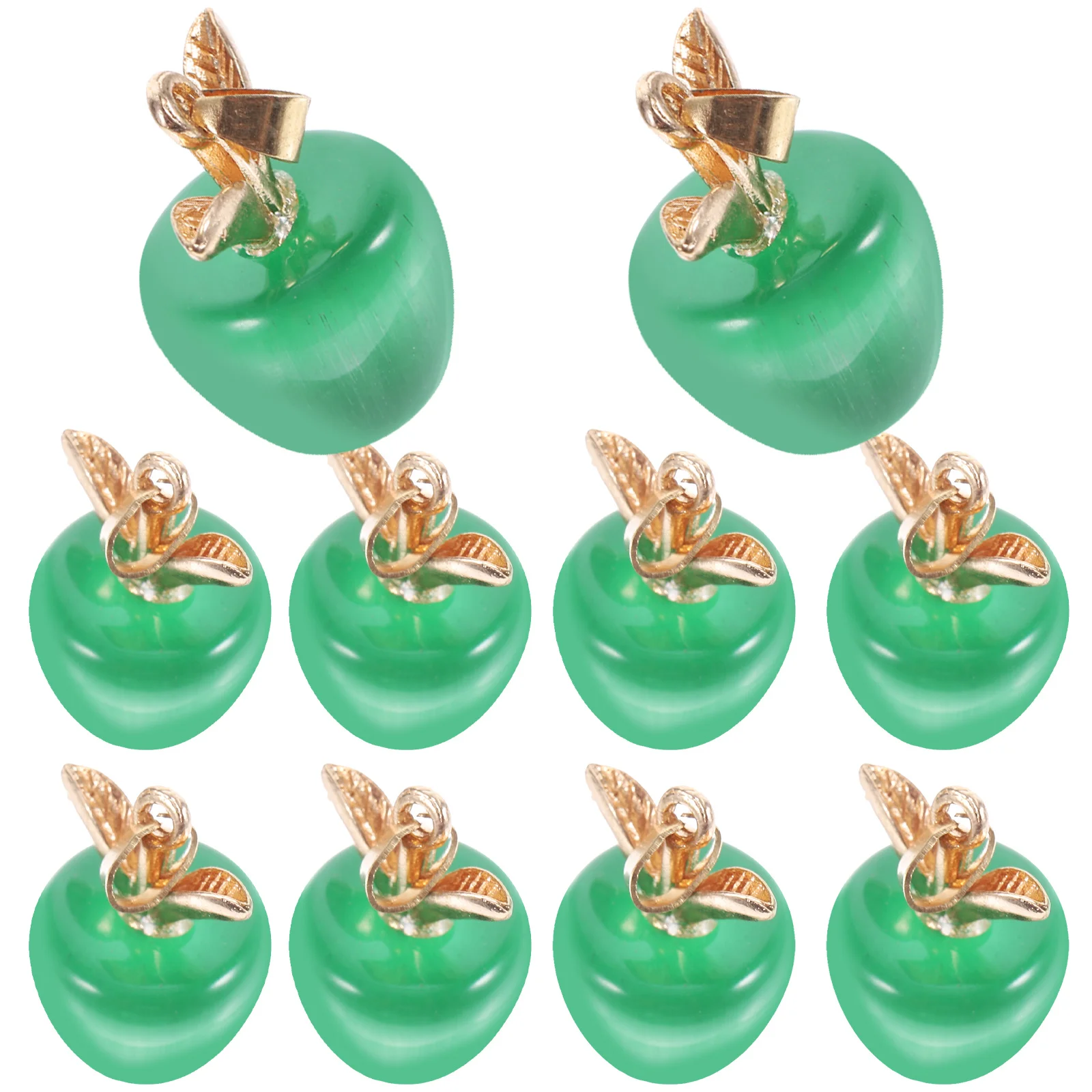 

10Pcs Apple Cat Eye Stone Creative Pendants Portable Lightweight Jewelry Making Charms for Bracelets Earrings Necklaces
