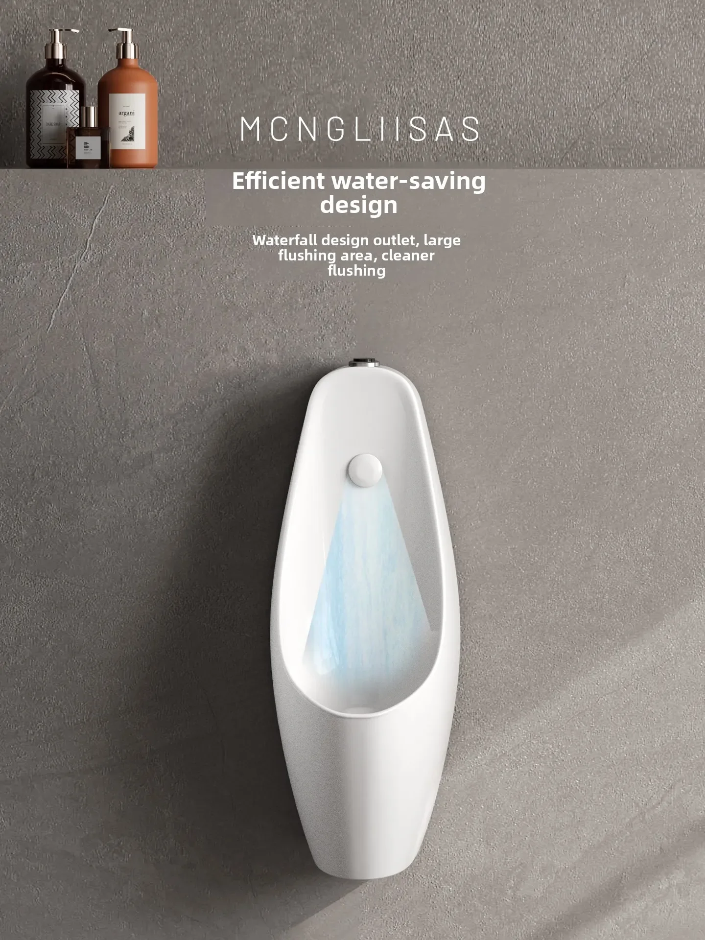 Slim Small Space Wall Mount Urinal With Cleaning Gun Infrared Automatic Flush Anti Splash Male Toilet For Hotel Washroom