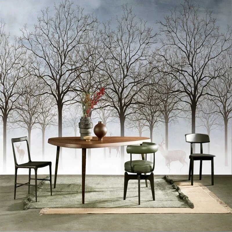 

Современный простой и высококачественный редкий лесной туман и спекости, декоративная картина для телевизора, роскошный фон для дома, спальни, стены