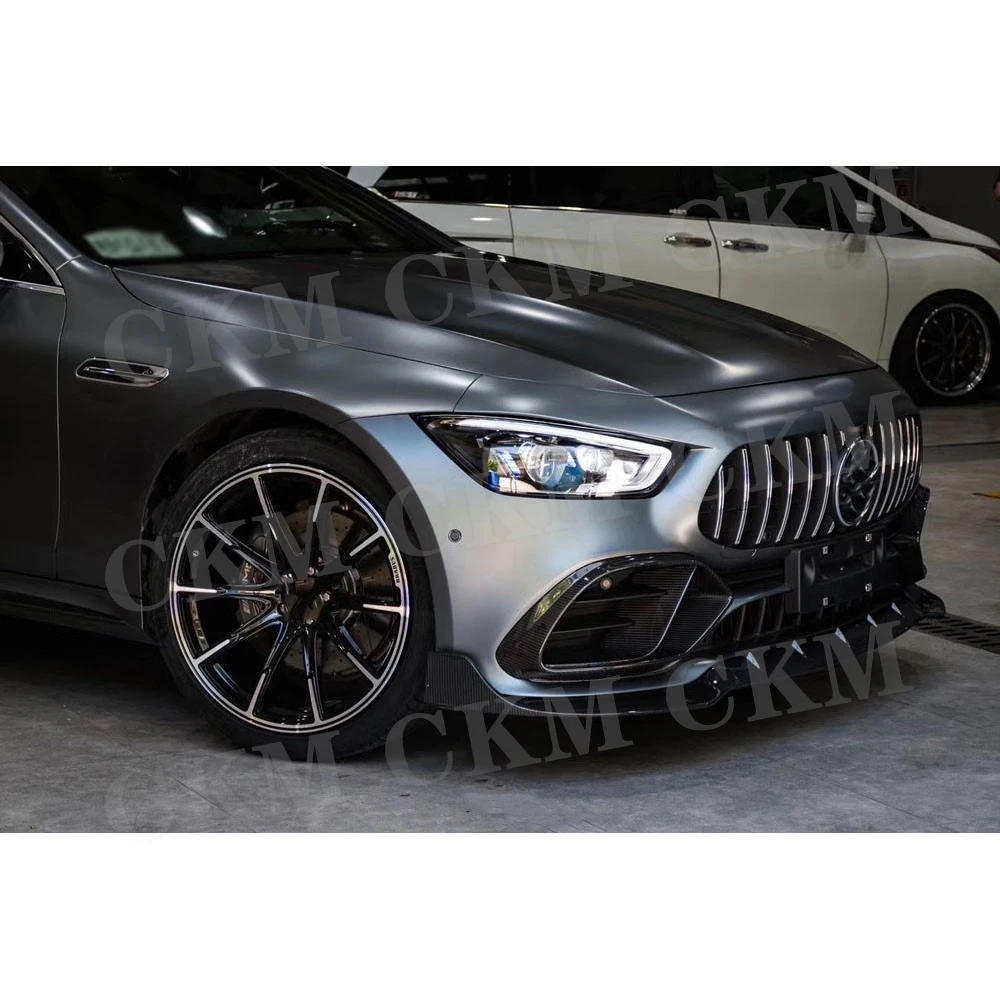 الجافة ألياف الكربون الجبهة حافة مصد السيارة المفسد لبنز ل AMG GT43 GT50 GT53 2019-2023 B نمط رئيس تمديد الذقن FRP الجسم أطقم