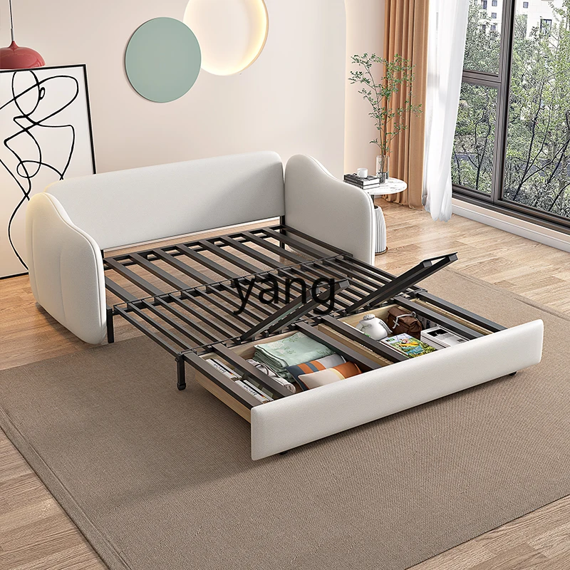 L'm'm Foldable Dual-Purpose Sofa Bed Faux Leather Multi-Function Pull-out Telescopic Bed