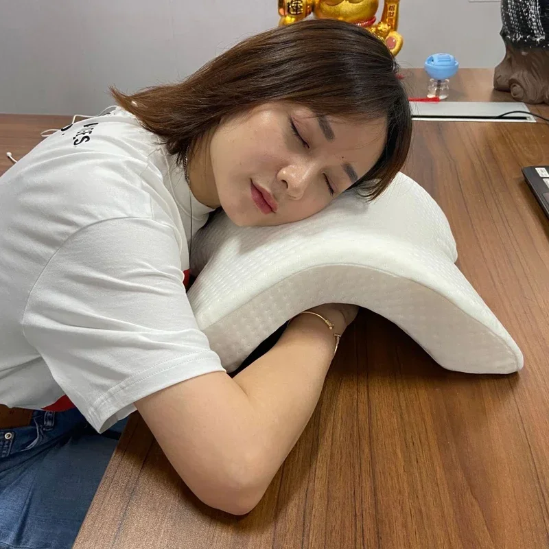 Hot Sleeping Pillow Couple Pillow Arm Pillow Slow Rebound Pressure Cuddle Pillow Memory Foam Travel Arched Shaped U Pillow