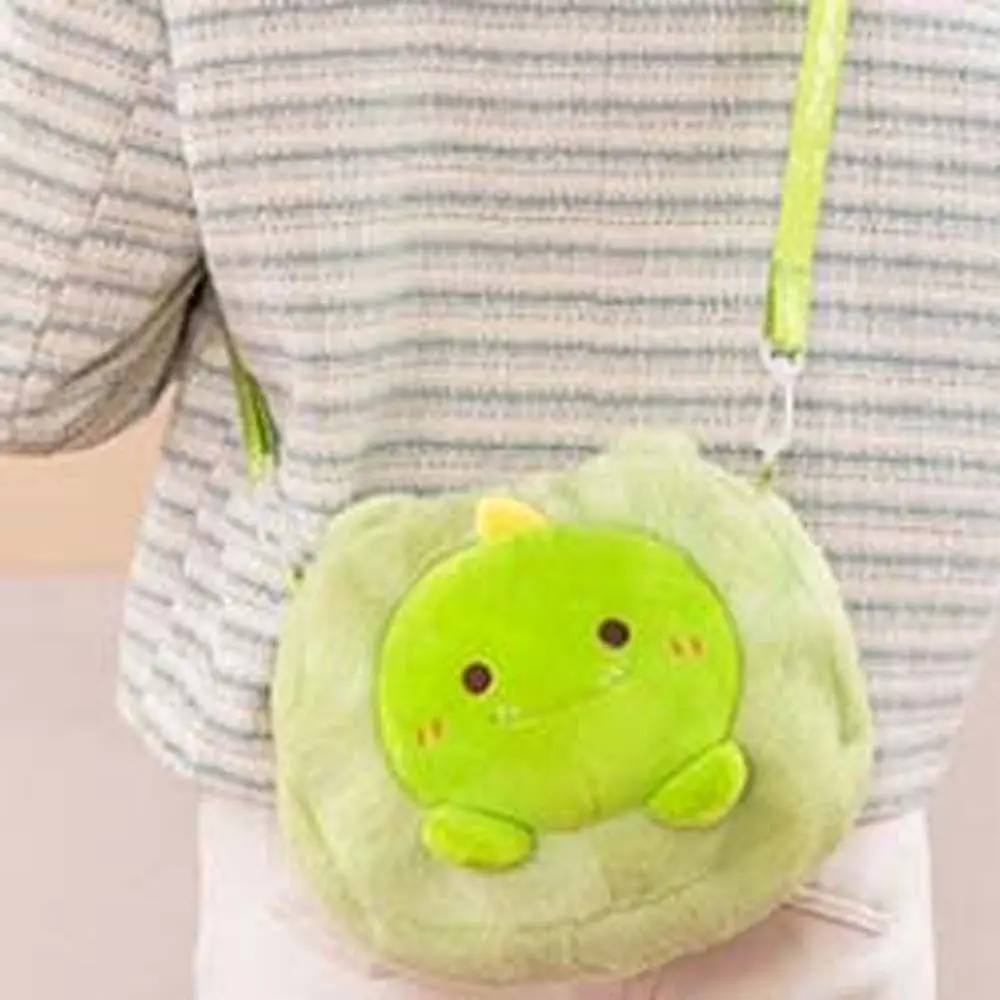 Cat Plush Bear Crossbody Bag Adjustable Pig Dinosaur Rabbit Shoulder Bag Large Capacity Phone Bag Cartoon Animal Handbag Travel