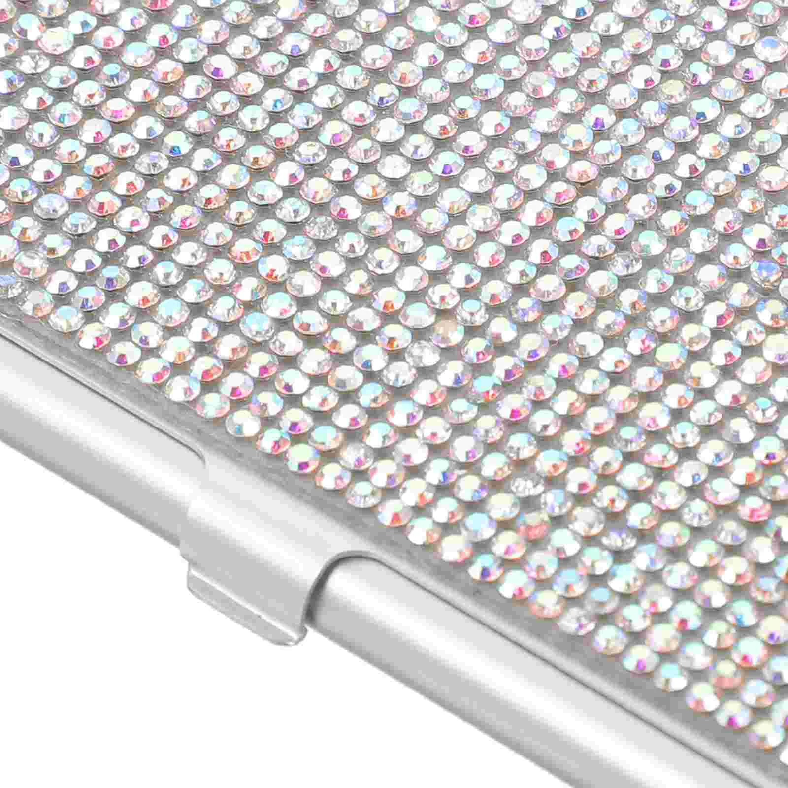 Visitekaartjes Strass Houder Case Opbergdoos Container Metaal Zilver Organisator Reizen