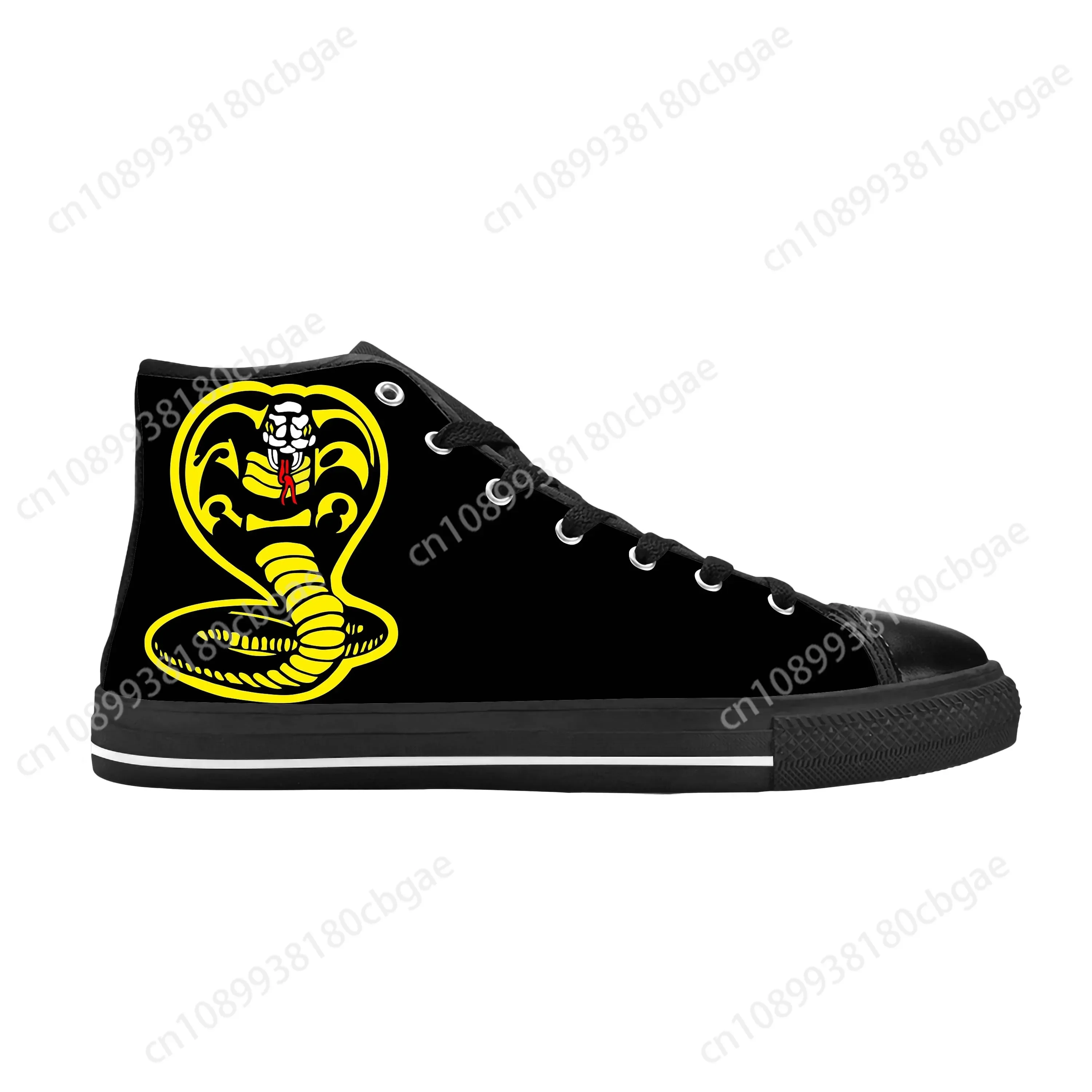 Cobra Kai Karate Kid Strike First Hard No Mercy Casual Cloth Shoes High Top Comfortable Breathable 3D Print Men Women Sneakers