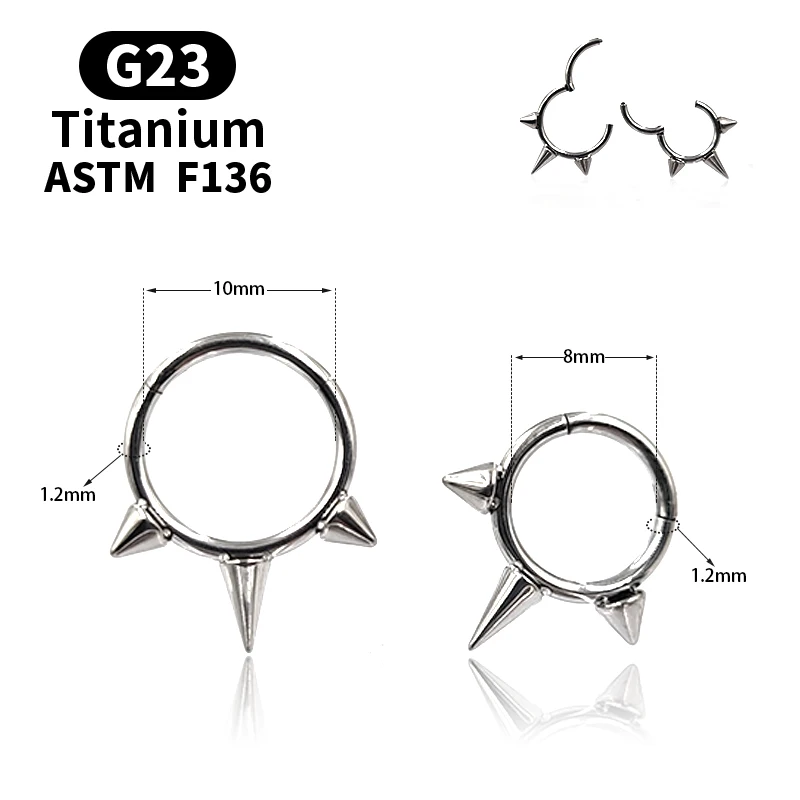 G23 Titanium Hoop Earrings Tiny Rings Cartilage Small Helix Piercing Conch Earlobe Tragus Circle Men Nose Ring Hoops