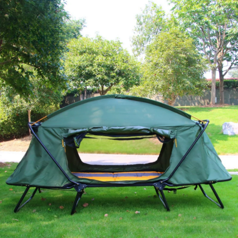 Oversize Camping Off Ground Tent  Metal Frame Foldable Camping Bed Double Layers Waterproof Warmth for Family Outdoor