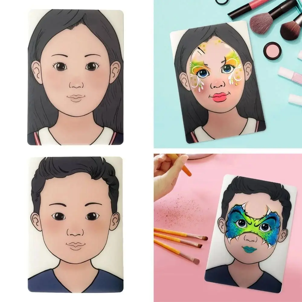 ใหม่Reusableแต่งหน้าแม่แบบเริ่มต้นStageสามเณรFaces Practice Board Body Artล้างทําความสะอาดได้ภาพวาดอุปกรณ์