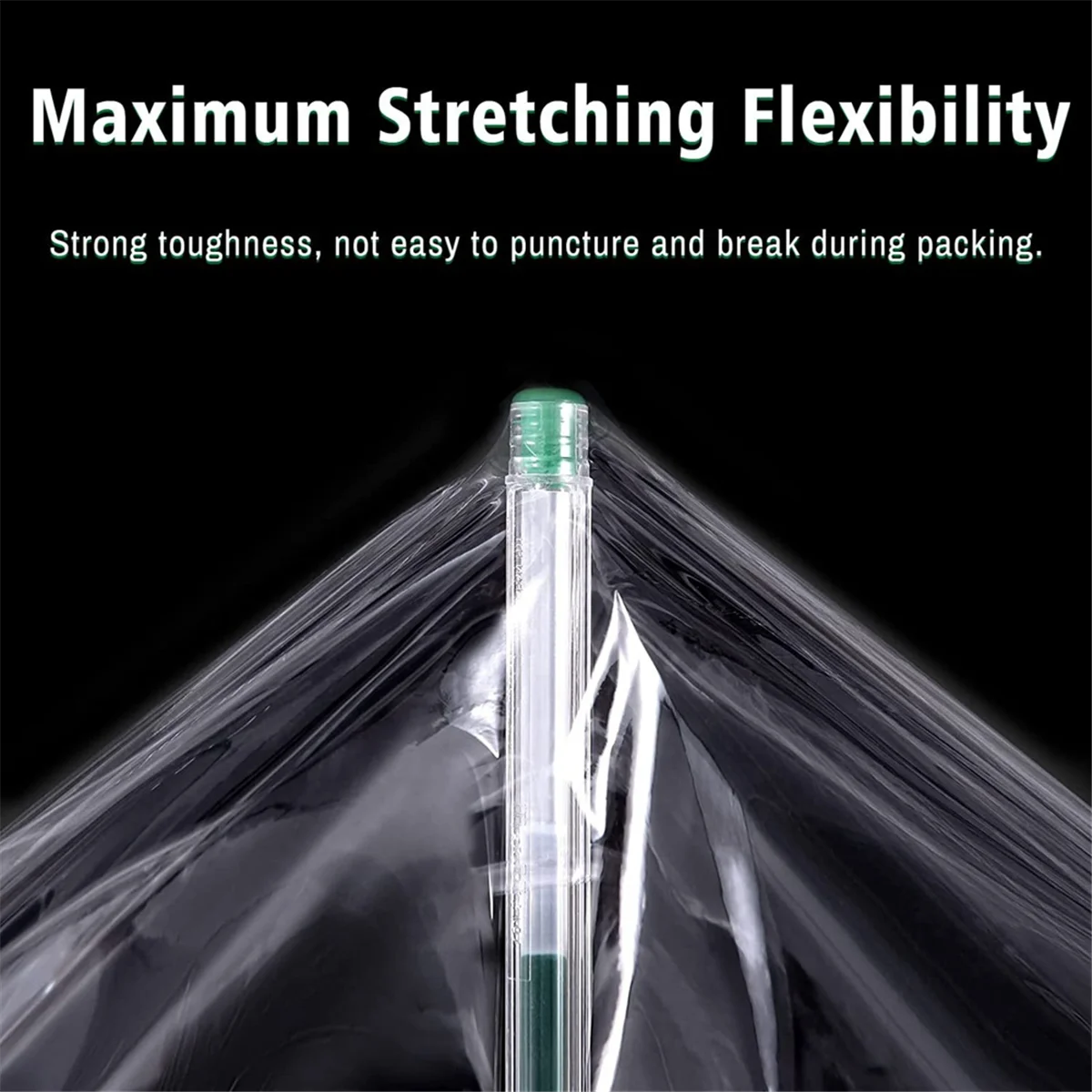 Сейчас в тренде Промышленная прозрачная эластичная пленка 5,1 дюйма 1000 футов для обертки поддонов с пластиковой ручкой, прочная самоклеящаяся упаковка