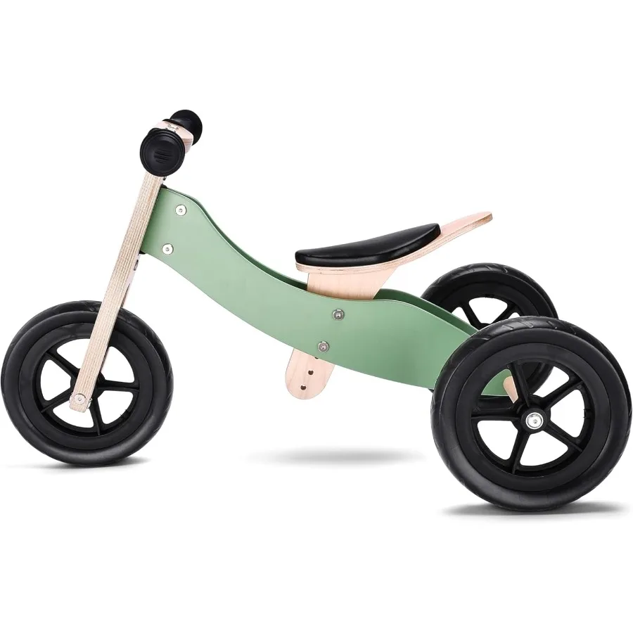 

Деревянный балансировочный велосипед для малышей без педалей, трехколесные велосипеды, устойчивые к проколам, эргономичные и прочные зеленые подарки на день рождения для мальчиков и девочек
