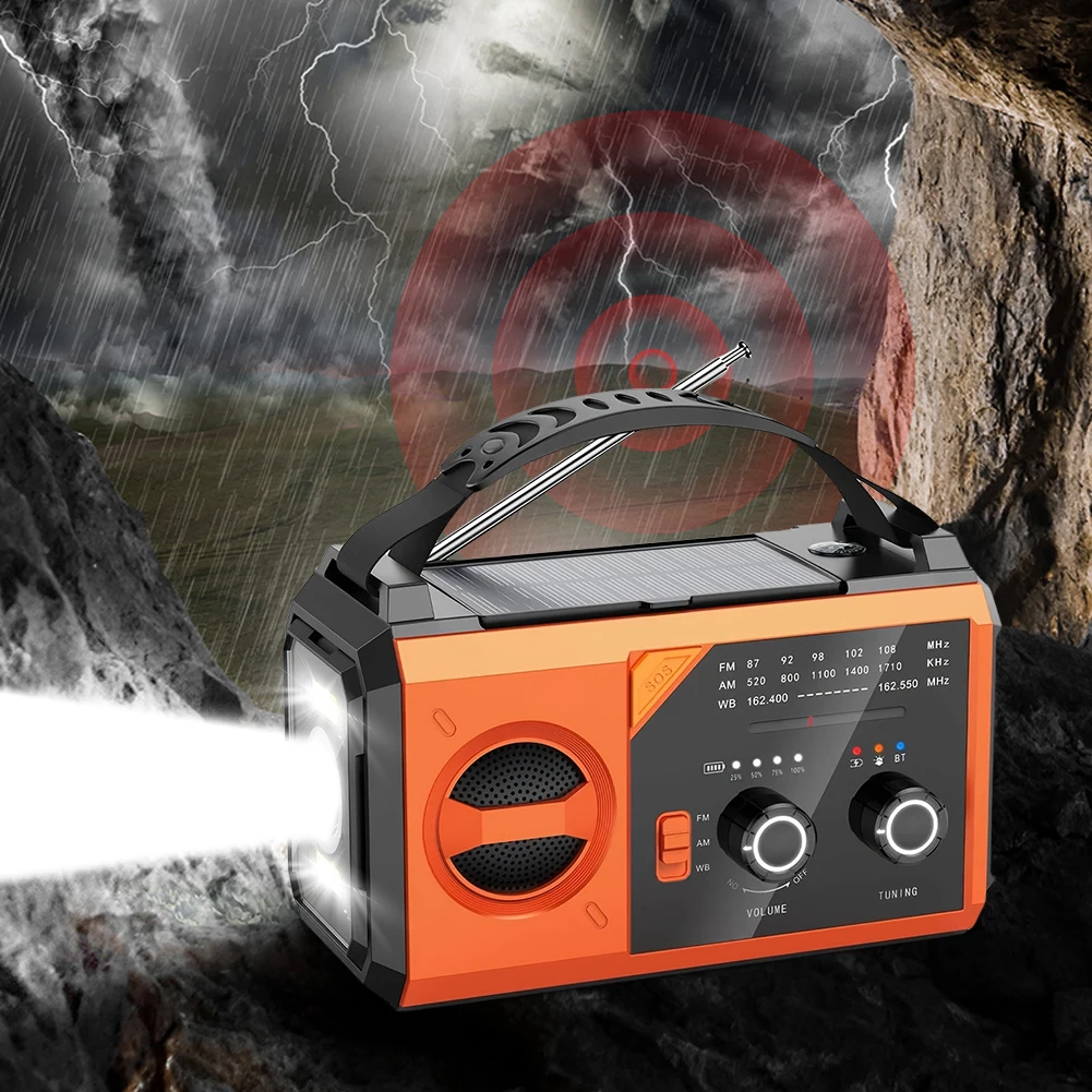 20000mAh الشمسية الطقس تنبيه راديو الشمسية كرنك اليد تنبيه الطقس AM FM NOAA SOS إنذار كرنك الطوارئ راديو الطقس نوع-C