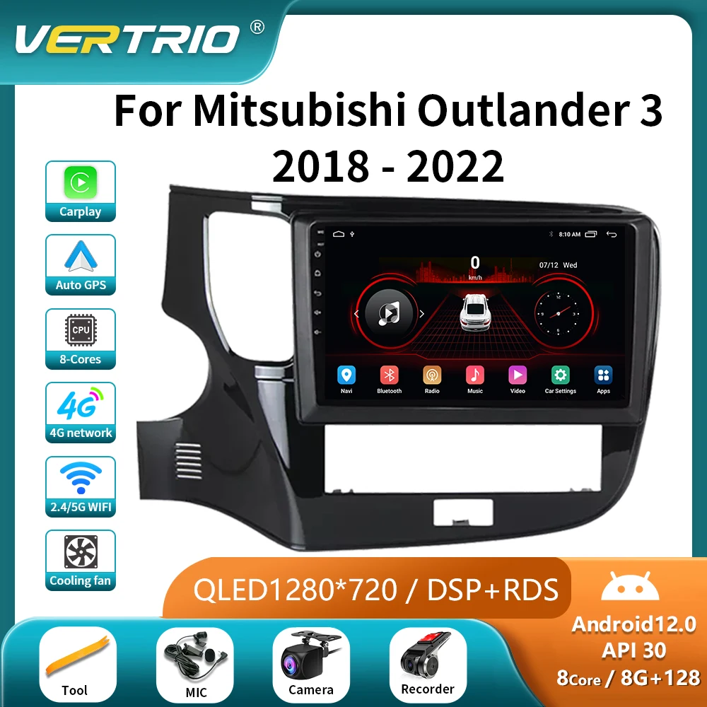 

2Din Android 12 Car Radio For Mitsubishi Outlander 3 2018 - 2022 Multimedia Video Player Navigation GPS 4G Carplay Head Unit