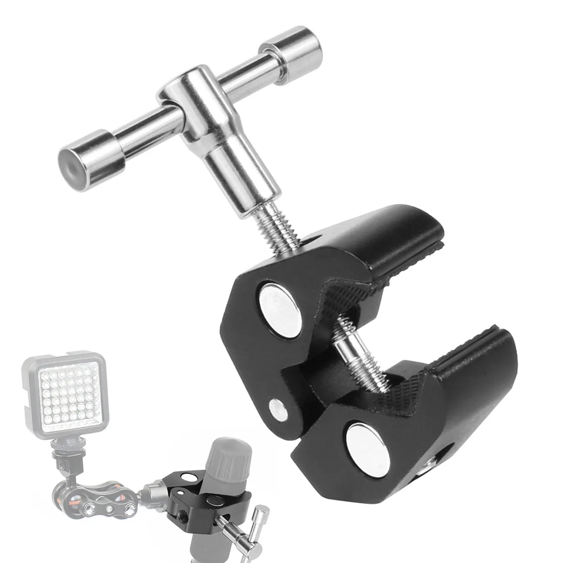 1/4" Gewinde Super Clamp Krabbenzange Clip für einstellbare Reibung Gelenk Magic Arm Monitor Lichthalter Stativ Regenschirmhaken – Detail 3