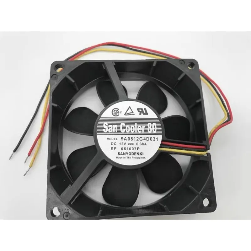 

New Cooler Fan for Sanyo 9A0812G4D031 DC12V 0.38A 8CM 3-wire Cooling Fan 8025 80X80X25mm