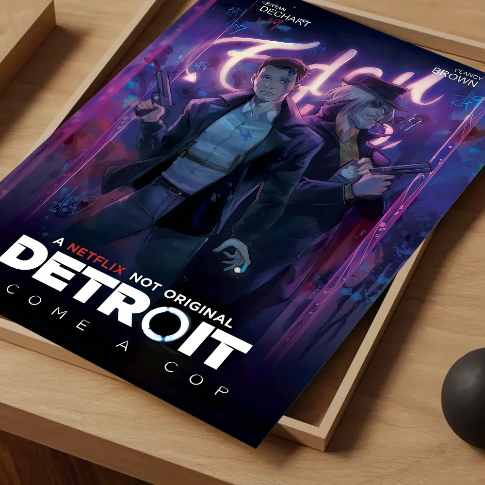 Detroit Become Human Anime Posters Sticky Whitepaper Sticker DIY Room Bar Cafe Kawaii Room Decor