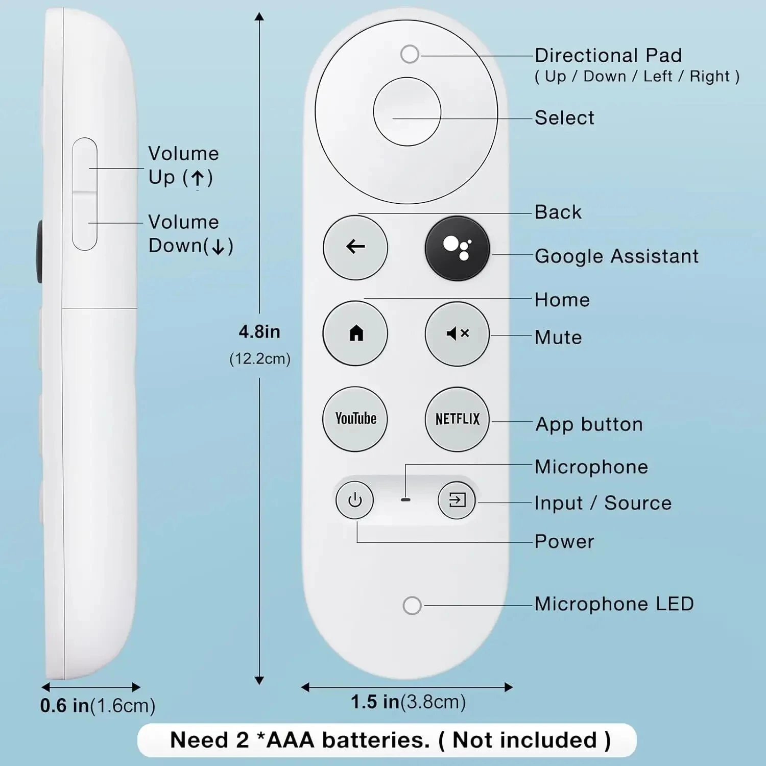 G9N9N Replacement Remote Control for 2020 Google Chromecast 4k Snow Bluetooth Voice Streming Controller Smart TV GA01919/20/23