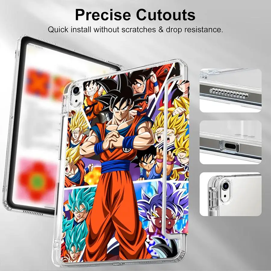 

Tablet Case For iPad 11th 10th 9th 8th 7th 12.9inch Mini 6 7 Pro 2025 Air 4 5 M3 M2 M4 11inch Holder Cover Y-Fold DragonS BallS