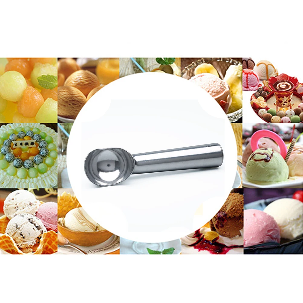 

1 pc Aluminum Alloy Ice Cream Scoop Non-Stick Mashed Potato Spoon Melon Baller Cookie Dough Baler Heavy Duty 2 Ounces Silver