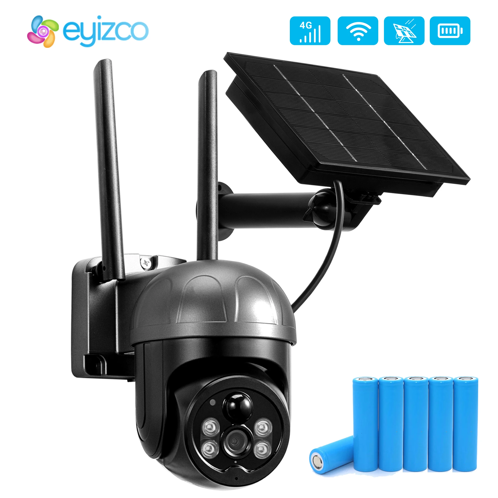 3MP Camera Outdoor 4G Sim Card Battery Solar Powered GSM Home Security Protection Cctv Video Surveillance Solar IP Wifi Cameras