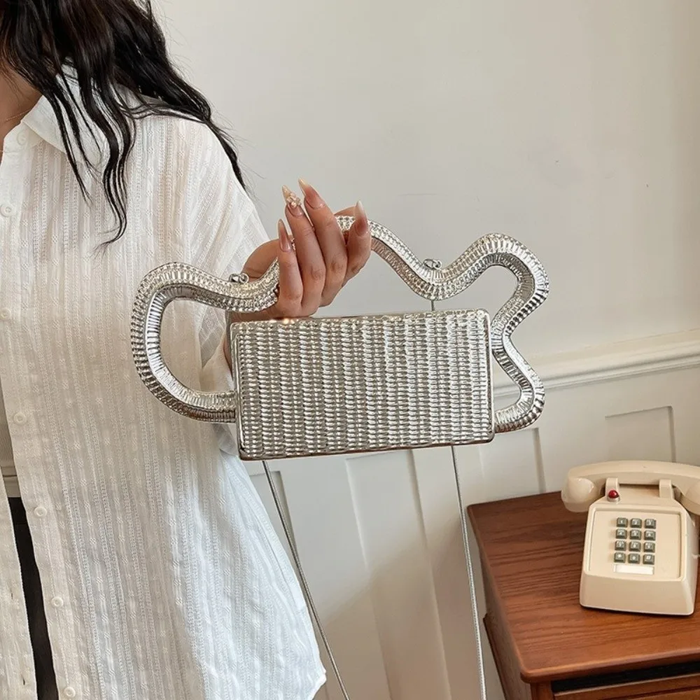 

Fashion Acrylic Dinner Bag Luxury Versatile Clutch Bag with Wave Handle Crossbody Bag Women