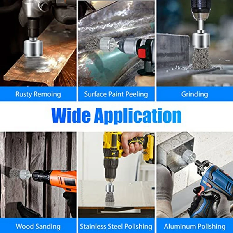12PCS Wire Wheel Cup Brushes For Drill Paint Surface Rust Removal And Small Spaces