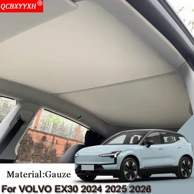 For VOLVO EX30 2024 2025 2026 Car Sunshade Sunroof Skylight Blind Shading Net Glass Roof Protection Sun Cover Auto Accessories