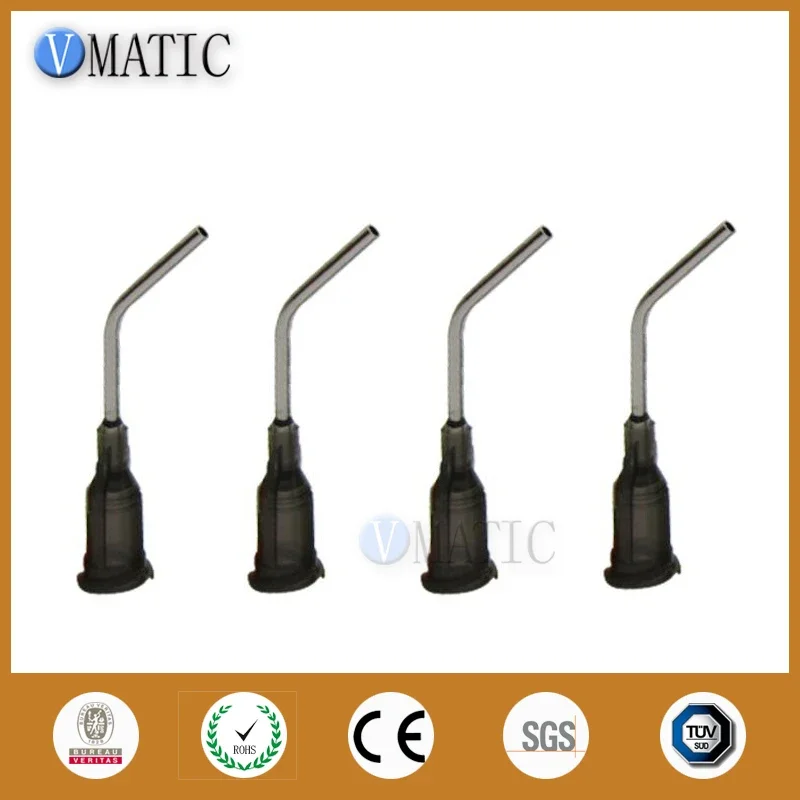 Kostenloser Versand 100 Stücke 16G Grau 0,5'' Schlauch 45 Grad Gebogen Gebogen Abgabe Nadelspitzen Stumpfe Ende Edelstahl Nadeln 1/2 Zoll