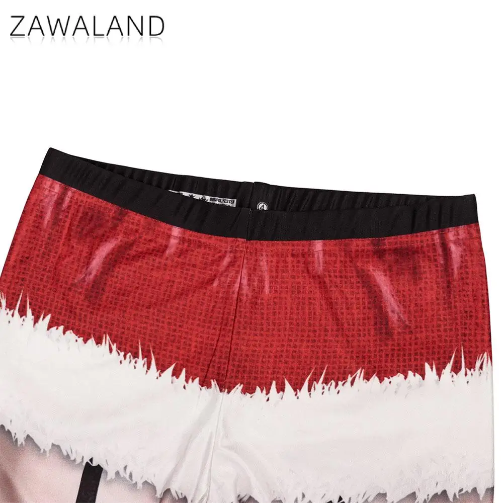 Zawaland عيد الميلاد اليوغا طماق للنساء مضحك الأحمر شريط الحرير جورب ثلاثية الأبعاد طباعة اللياقة البدنية تجريب بنطلون عيد الميلاد طماق الحفلات #5