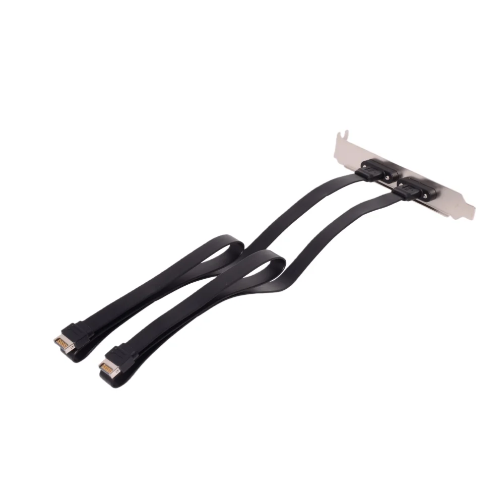 USB 3.2 3.1 KEY-A To PCI Baffle Adapter Cable Dual/ Single TYPE-E To TYPE-C Female A Port Front Short 20G Flat Cable Chassis Bit